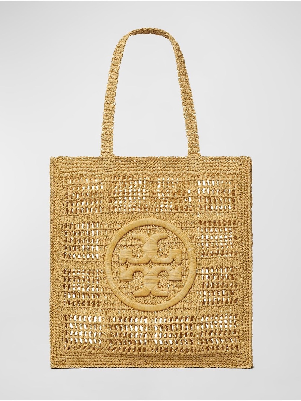 Tory Burch Woven Raffia Tote in Natural Tan
